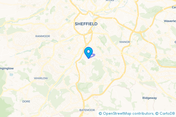Coach Hire route map for Heeley, South Yorkshire