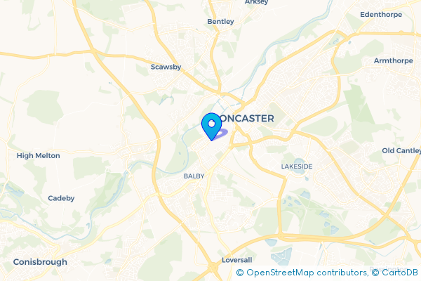 Coach Hire route map for Hexthorpe, South Yorkshire