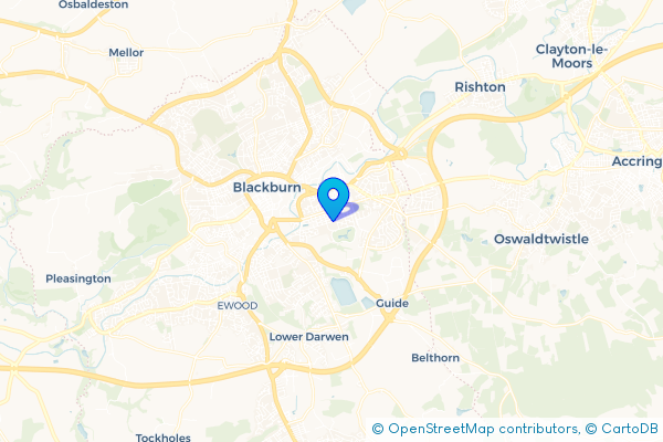 Coach Hire route map for Higher Audley, Lancashire