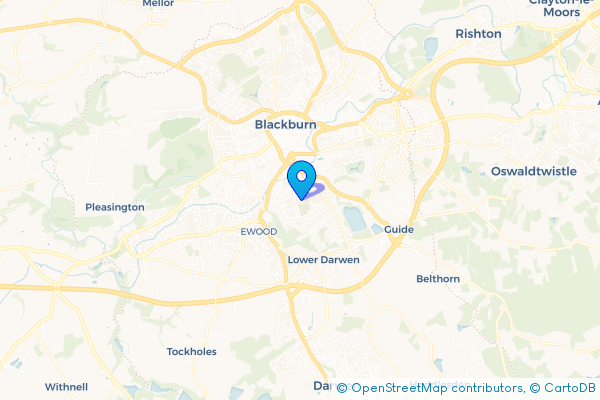 Coach Hire route map for Higher Croft, Lancashire