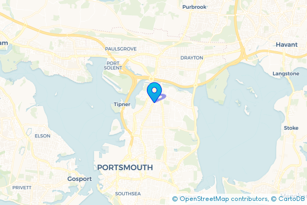 Coach Hire route map for Hilsea, Hampshire