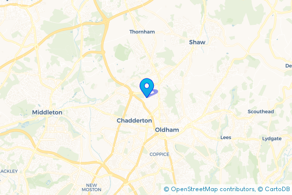 Coach Hire route map for Holden Fold, Greater Manchester