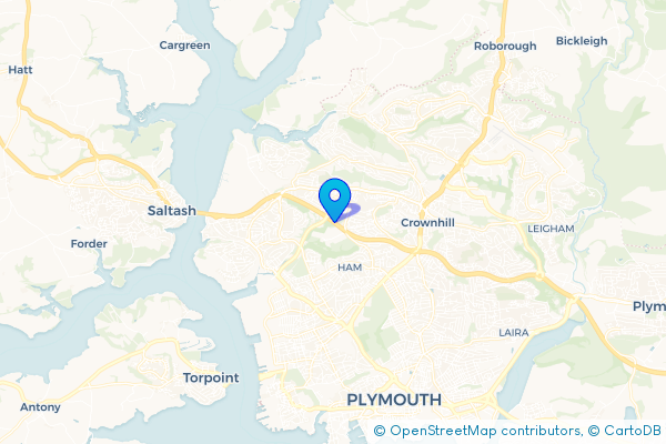 Coach Hire route map for Honicknowle, Devon