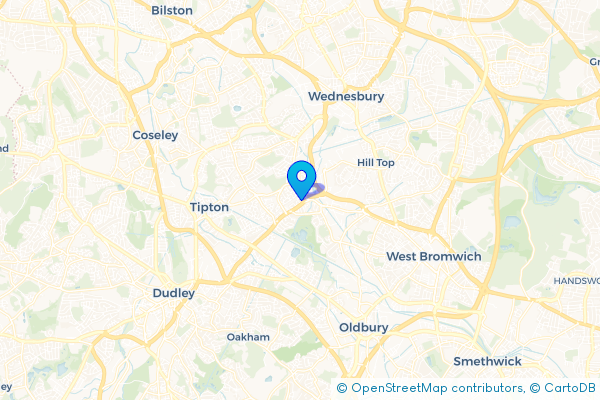 Coach Hire route map for Horseley Heath, West Midlands