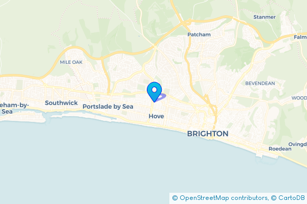 Coach Hire route map for Hove, East Sussex