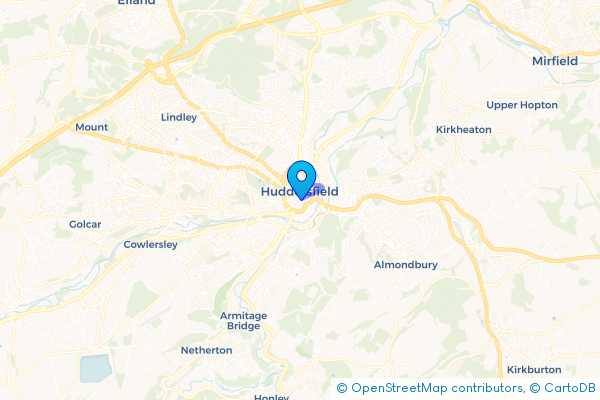 Coach Hire route map for Huddersfield, West Yorkshire