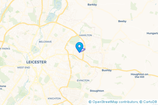 Coach Hire route map for Humberstone, Leicestershire