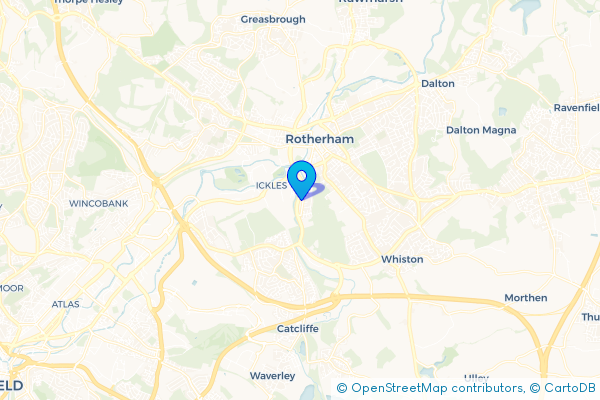 Coach Hire route map for Ickles, South Yorkshire