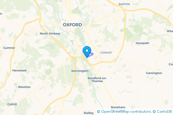 Coach Hire route map for Iffley, Oxfordshire