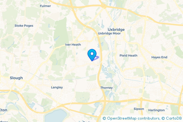 Coach Hire route map for Iver, Buckinghamshire
