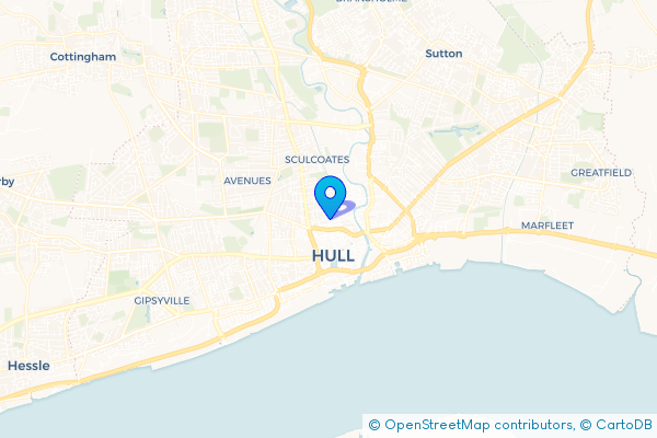 Coach Hire route map for Kingston upon Hull, East Riding of Yorkshire