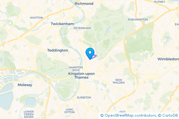 Coach Hire route map for Kingston Upon Thames