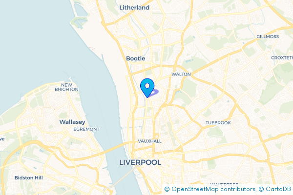 Coach Hire route map for Kirkdale, Merseyside