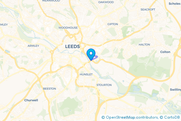 Coach Hire route map for Knowsthorpe, West Yorkshire