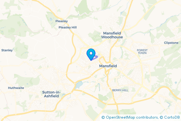 Coach Hire route map for Ladybrook, Nottinghamshire