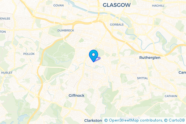 Coach Hire route map for Langside, Glasgow City