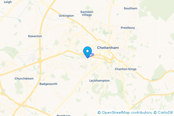 Coach Hire route map for Lansdown, Gloucestershire