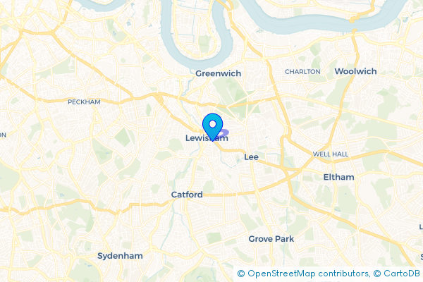 Coach Hire route map for Lewisham