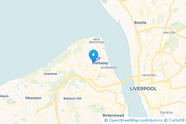 Coach Hire route map for Liscard, Merseyside