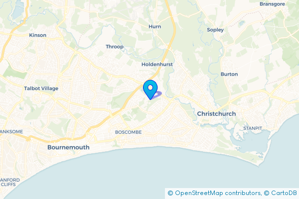 Coach Hire route map for Littledown, Dorset