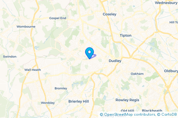 Coach Hire route map for London Fields, West Midlands
