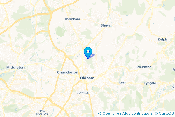 Coach Hire route map for Long Sight, Greater Manchester