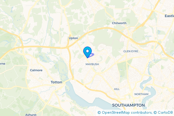 Coach Hire route map for Lord's Hill, Hampshire