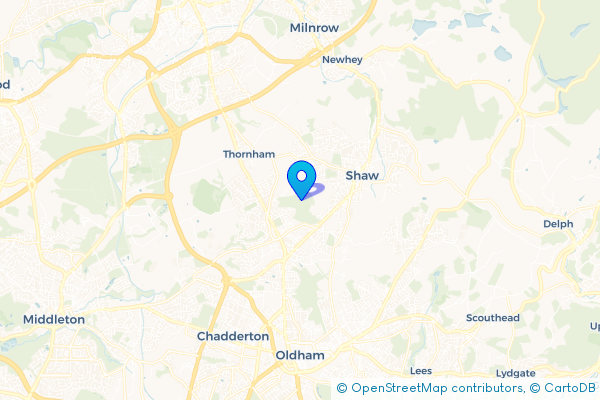 Coach Hire route map for Low Crompton, Greater Manchester