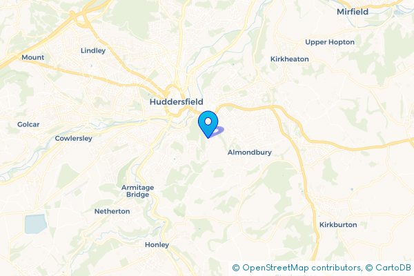 Coach Hire route map for Lower Houses, West Yorkshire