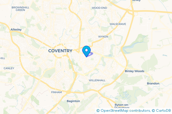 Coach Hire route map for Lower Stoke, West Midlands