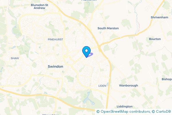 Coach Hire route map for Lower Stratton, Wiltshire