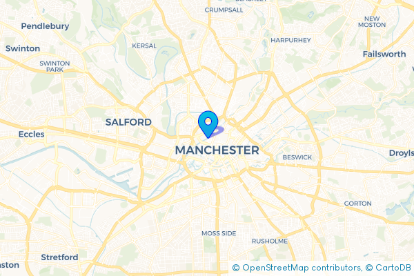 Coach Hire route map for Manchester, Greater Manchester