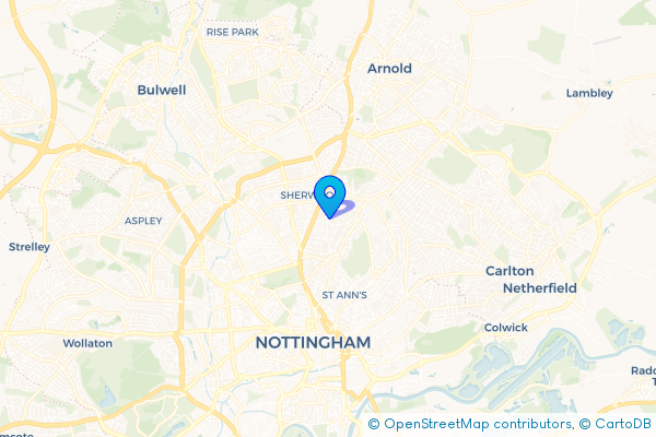 Coach Hire route map for Mapperley Park, Nottinghamshire