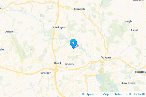Coach Hire route map for Marsh Green, Greater Manchester