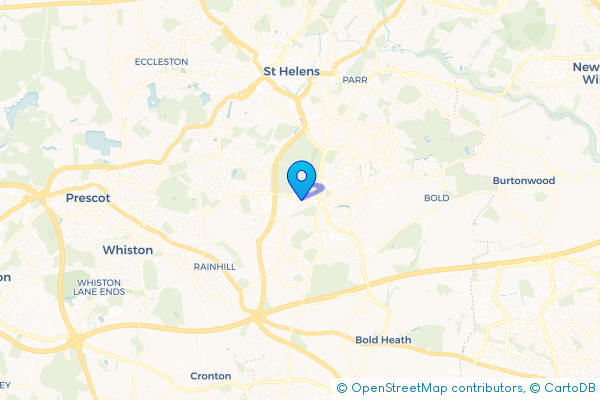 Coach Hire route map for Marshall's Cross, Merseyside