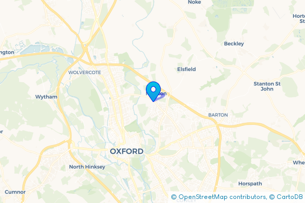 Coach Hire route map for Marston, Oxfordshire