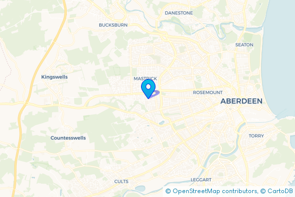 Coach Hire route map for Mastrick, Aberdeen City