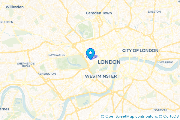 Coach Hire route map for Mayfair, Greater London