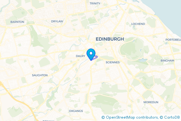 Coach Hire route map for Merchiston, City of Edinburgh