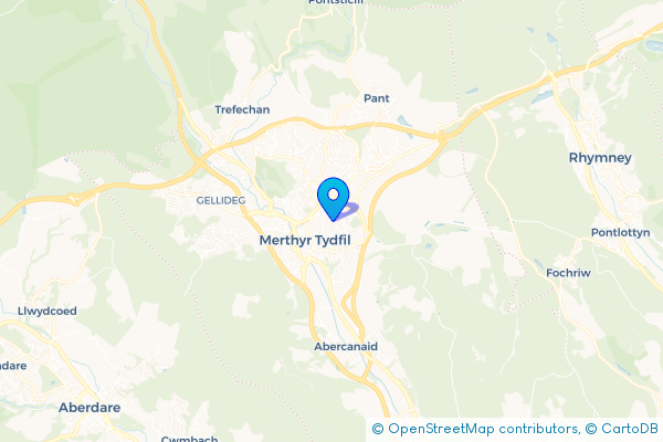 Coach Hire route map for Merthyr Tydfil, Merthyr Tydfil