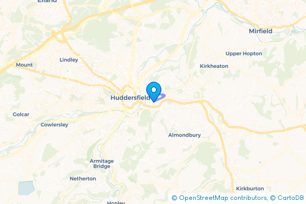 Coach Hire route map for Moldgreen, West Yorkshire