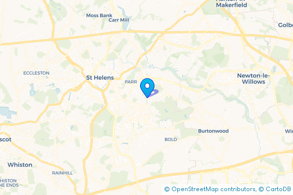 Coach Hire route map for Moss Nook, Merseyside