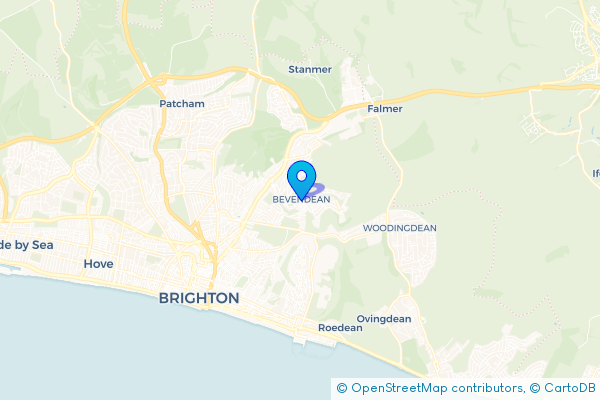 Coach Hire route map for Moulsecomb, East Sussex