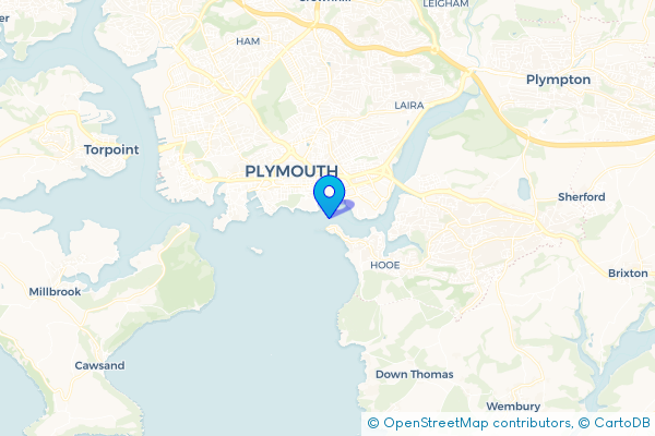 Coach Hire route map for Mount Batten, Devon