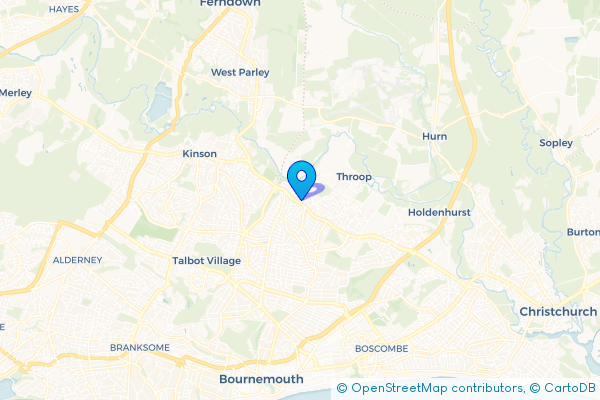 Coach Hire route map for Muscliff, Dorset