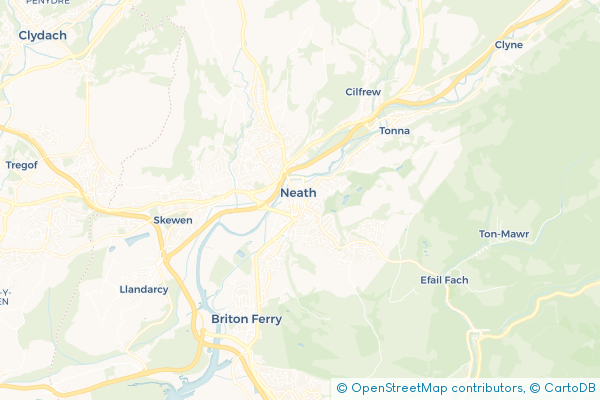 Coach Hire route map for Neath, Neath Port Talbot