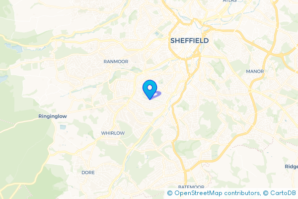 Coach Hire route map for Nether Edge, South Yorkshire