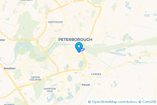 Coach Hire route map for New Fletton, Cambridgeshire