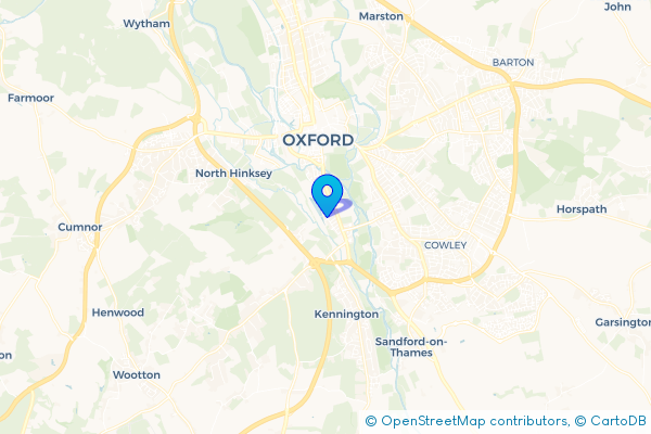 Coach Hire route map for New Hinksey, Oxfordshire