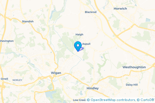 Coach Hire route map for New Springs, Greater Manchester